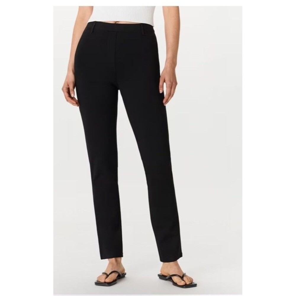Quince Womens Ultra Stretch Ponte Straight Leg Black Pant Medium New